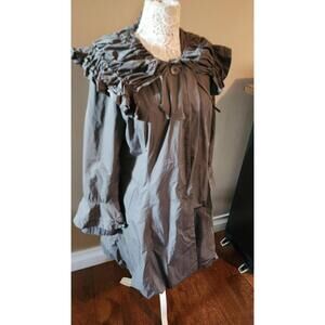 Flawless Gray linea domani coat light weight ruffle unique Large
